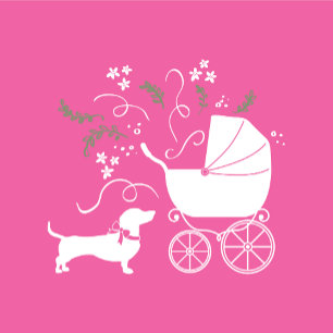 Dackel Dackel Hunde Kinderdusche Pink Girl Einladung