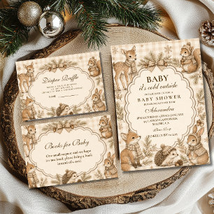 Neutrale Wald-Weihnachts-Baby-Party Serviette