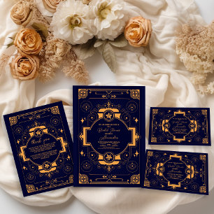 Foto Elegant Celestial Brautparty Dankeskarte