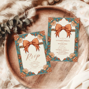 Vintage Hochzeit im Jugendstil Begleitkarte