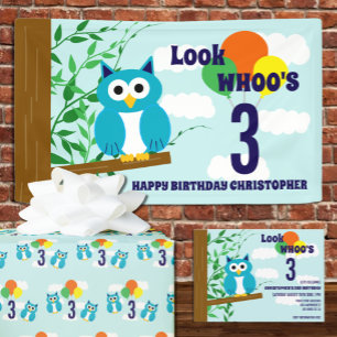 Owl Birthday Geschenkpapier