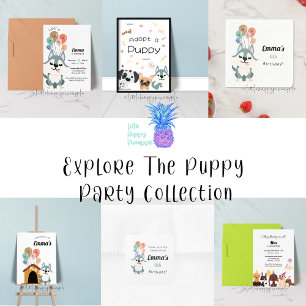 Lasst uns Pawty Husky Geburtstagsparty einladen Einladung