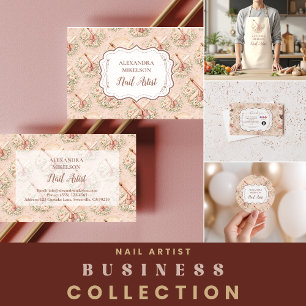 Elegantes Nagelstudio Floral Business Schürze