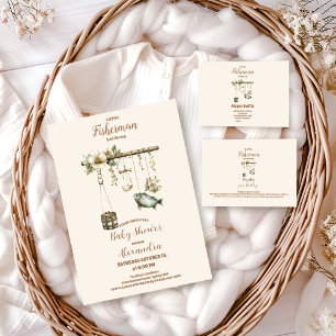 Outdoor Little Fisherman Fishing Baby Shower Einladung