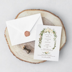 Lovely Florals   Wasserfarbenhochzeit Einladung