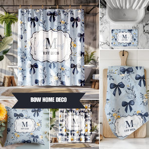 Benutzerdefiniertes Elegantes Blaues Schleifen-Blu Geschirrtuch