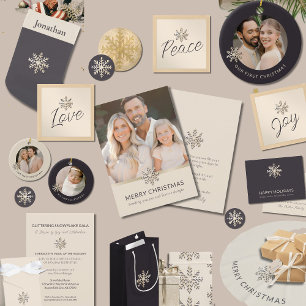 Elegante Snowflake Happy Holidays Postkarte