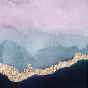 Lila Dusty Blue Watercolor Agate Gold Hochzeit in Einladung