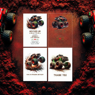 Monster Truck Birthday Karte