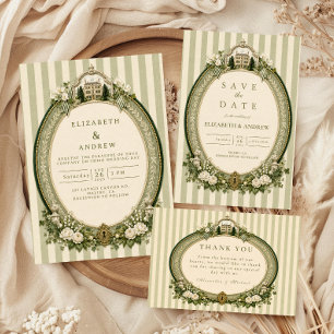 Elegante Rustikale Salbeigrüne Hochzeit Save The Date