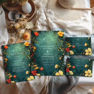 Antiquitätenhochzeit im Blumenstil Dankeskarte