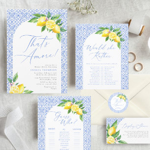 Tischnummer Blue Positano Lemon Sockelschild