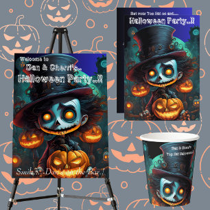 Psycho Top Hat Halloween-Party Serviette