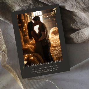 Luxuriöse Gold Floral Minimalistisch Foto Vielen D Postkarte