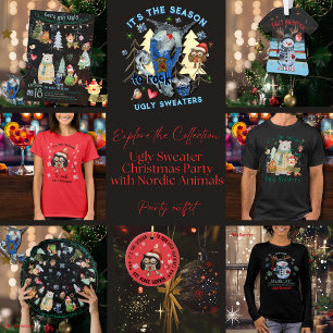 Er mag hässliche Sweaters, schwarz oben T-Shirt