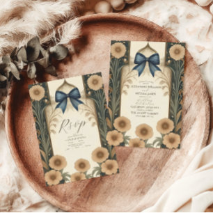 Viktorianische Vintage Hochzeit im Jugendstil All In One Einladung