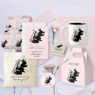 Girl danke dir, dass du auf Pastellrosa schön schw Geschenkpapier