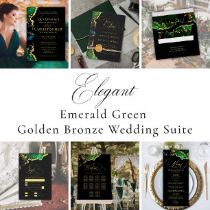 Dark Moody Emerald Bronze Abstrakte Tischnummer