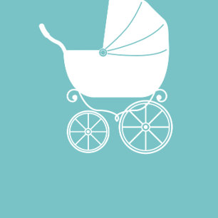 Vintag Carriage Baby Dusche Niedlich Blue Boy Einladung
