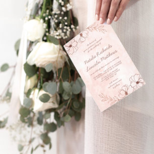 Blush Pink & Rose Gold Couple's Polterabend Einladung