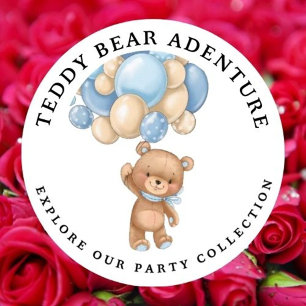 Baby Shower Teddy Bear Balloon Boy Thema Einladung