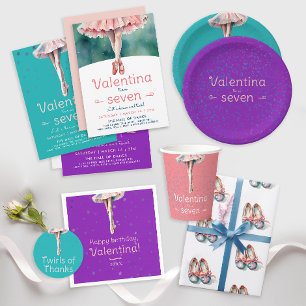 Niedlich Pastel Pink Blue Ballerina Schuhe Aquarel Geschenkpapier