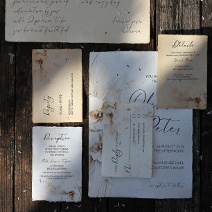 Boho-Neutrale Blumendetails-Karte Begleitkarte