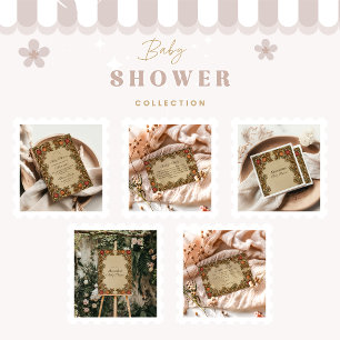 Art Nouveau Botanische Babyparty Serviette