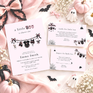 Kleine Boo Rosa und Schwarze Wäscheleine Baby Show Einladung