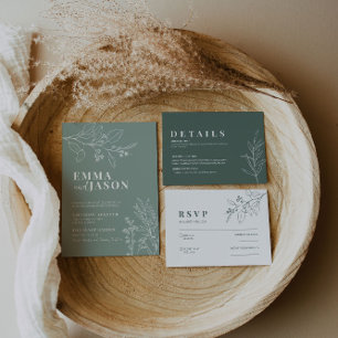 Blumensage Grüne Hochzeit Einladung