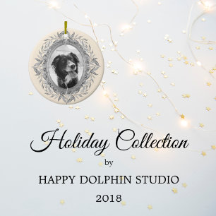 Weihnachtsfeiertag Silber Blätter Wreath Foto Card Feiertagspostkarte