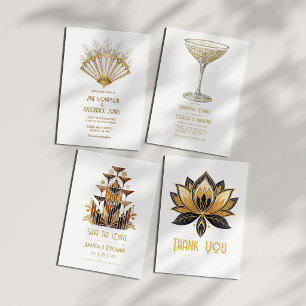 Art Deco Roaring Twenties Gatsby Champagner-Turm Save The Date