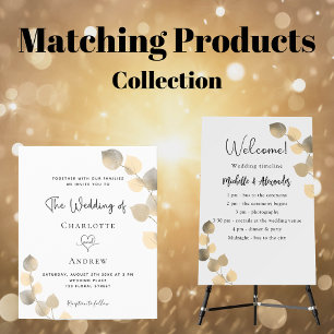 Budget Hochzeit Eukalyptus fallen Wald Einladung