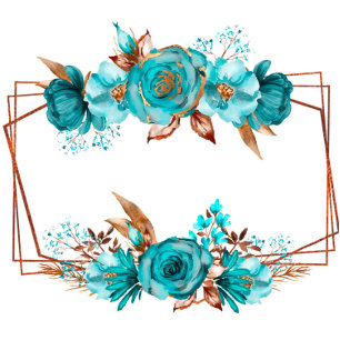 Vintag Turquoise und Golden Peony Geometric Invita Einladung