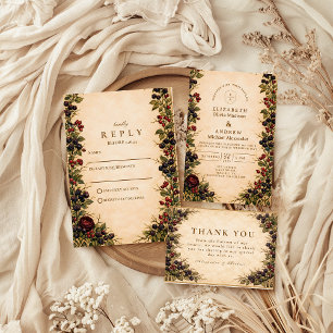 Herbst-Beeren-Botanische Hochzeit Dankeskarte