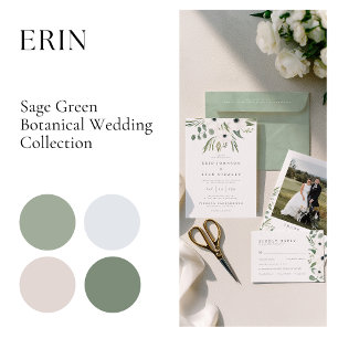 Anemones Sage & Eukalyptus Wedding Table Platzkarte