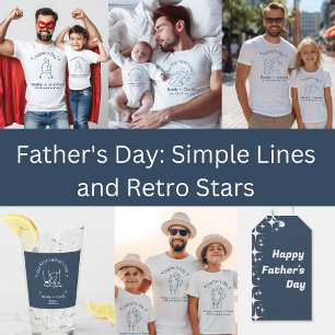 Retro Stars "Happy Vatertag" Umschlagpapier Geschenkpapier