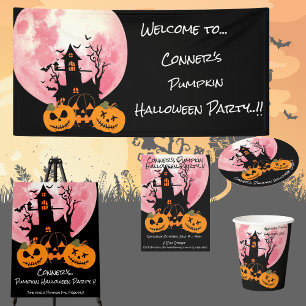 Kids Pumpkin Halloween-Party Runder Pappuntersetzer