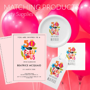 50 und fabelhafte 50. Geburtstag Whimsical Letteri Pappteller