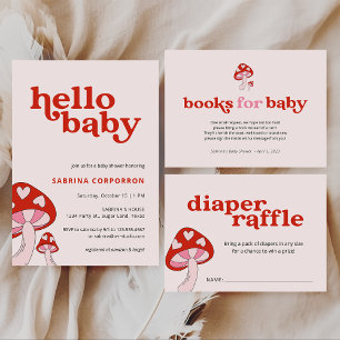 Pilzbücher für Baby   Rot und Rosa Begleitkarte