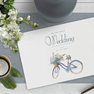 Bohemische Blue Bicycle Watercolor Hochzeit Einladung