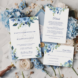 Azul Invitación de Boda Catolica Einladung