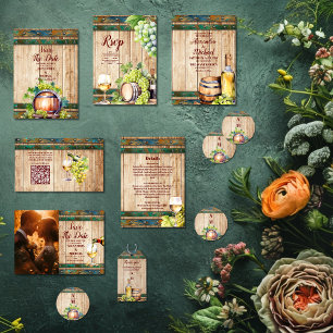 Modernes Chic Watercolor Weinroute Mendrisiotto Einladung