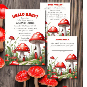 Red Mushroom Fungi Woodland Books for Baby Begleitkarte