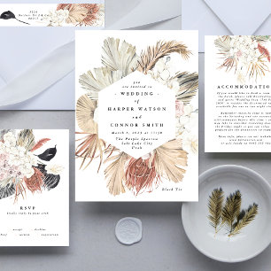 Pampas Grass Floral Tropischer Jungle Wedding RSVP