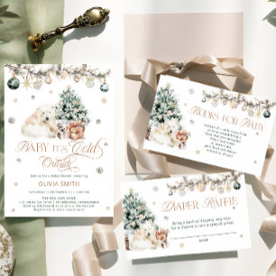 Winter Niedlicher Polar Bear Baby Duschkabine Wind Begleitkarte