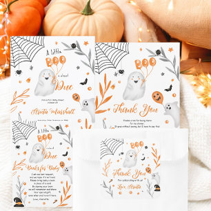 Niedliches kleines Boo Halloween Danke, Babydusche Quadratischer Aufkleber