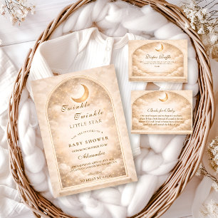 Goldene Mond- und Stern-Baby-Party Serviette