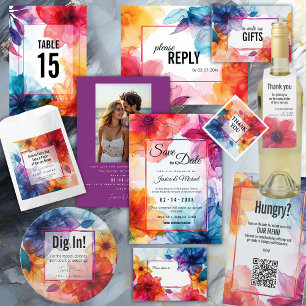 QR-Code Red Anemone Dreamscape Wedding Menükarte