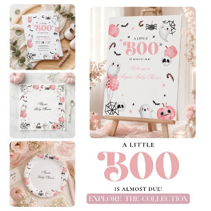 Gruseliger süßer rosa Little Boo Baby Shower Einladung